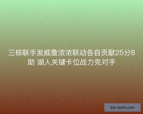 三核联手发威詹浓浓联动各自贡献25分8助 湖人关键卡位战力克对手