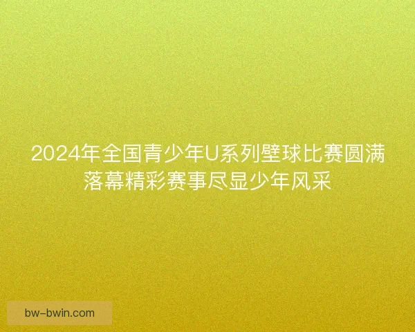 2024年全国青少年U系列壁球比赛圆满落幕精彩赛事尽显少年风采